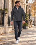 Uriel Veste softshell homme déperlante à capuche, doublée polaire avec cinq poches