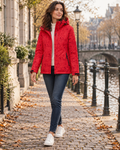 Carmina Manteau Femme Imperméable Légère à Feuilles, Capuche avec Poches Zippées