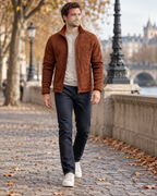 Vince Veste polaire homme en polyester texturé avec col montant et trois poches zippées