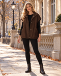 Quinn Veste sans manches femme en sherpa doux avec poches zippées et ourlet ajustable