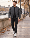 Darius - Bomber léger pour homme avec poches à zip, col côtelé et poignets en maille