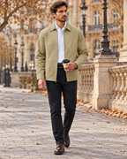 Alonzo Veste Homme de Travail – Coton Mélangé, Zip Frontal, Col Rabattu et Trois Poches