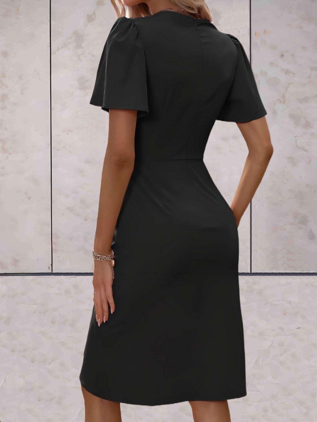 Evadne Robe Portefeuille Femme – Robe Croisée Élégante avec Col en V et Coupe Ajustable