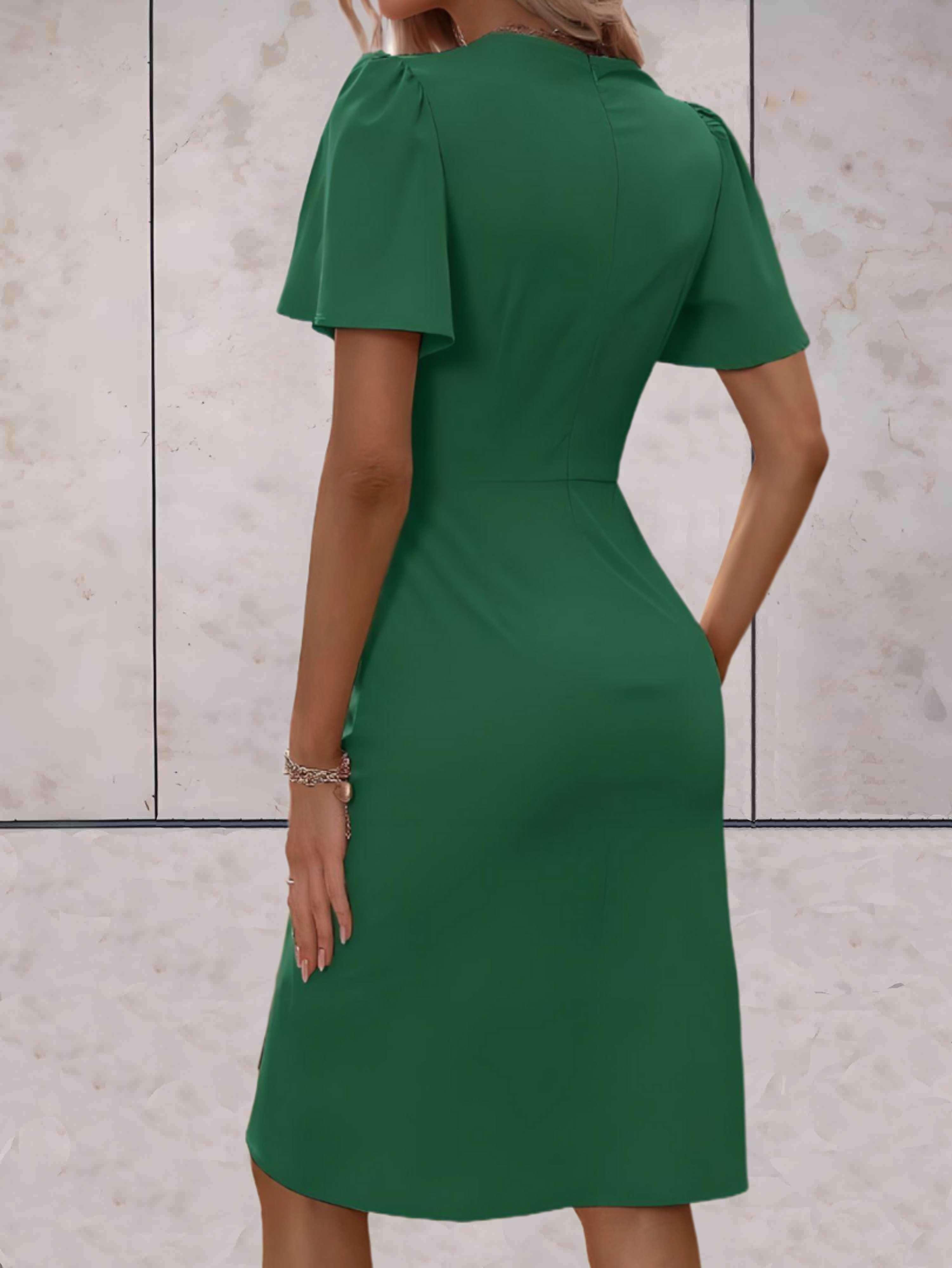 Evadne Robe Portefeuille Femme – Robe Croisée Élégante avec Col en V et Coupe Ajustable
