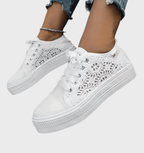 Noémie Sneakers Donna – Sneakers Bianche con Lacci, Traspiranti e Suola Antiscivolo