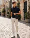 Men’s Carter Sac Reporter – Mini PU Leather Shoulder Bag with Zip Closure and Adjustable Strap