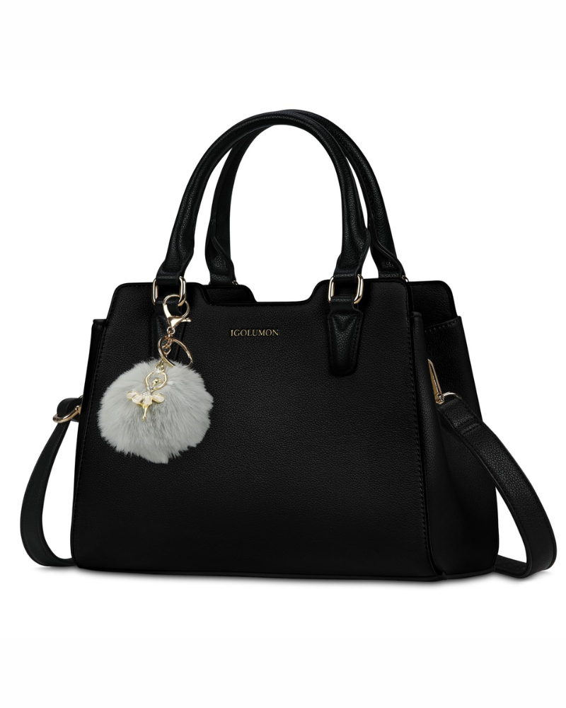 Camille Women’s Handbag – PU Leather Multi-Pocket Shoulder Bag with Adjustable Strap and Tassel