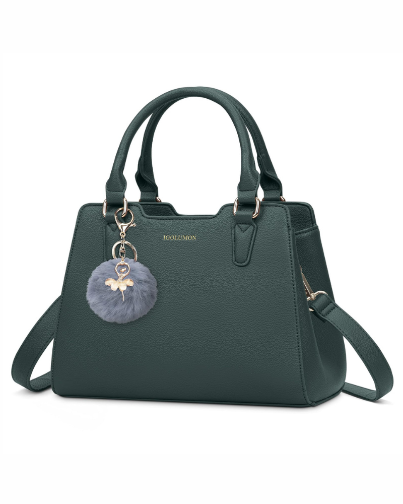 Camille Sac à Main Femme – Sac en Cuir PU Multipoches Bandoulière Réglable avec Pampille