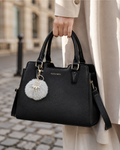 Camille Borsa a mano da donna – Borsa in pelle PU con più tasche, tracolla regolabile e nappina