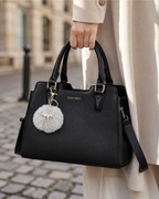 Camille Borsa a mano da donna – Borsa in pelle PU con più tasche, tracolla regolabile e nappina