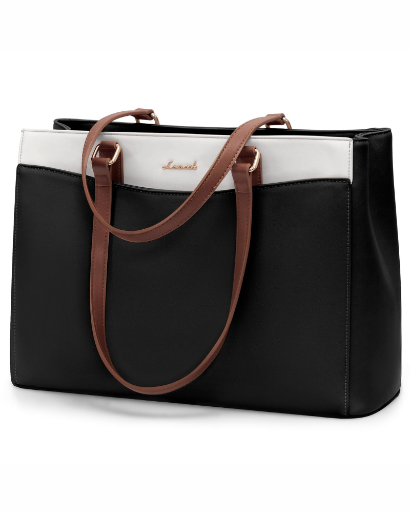 Emerson Sac Cabas Femme – Grand Sac de Travail en Cuir PU Compartiment Ordinateur