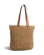 Reese Borsa a Mano Donna – Borsa in Paglia con Chiusura Lampo Tracolla e Tasca Interna