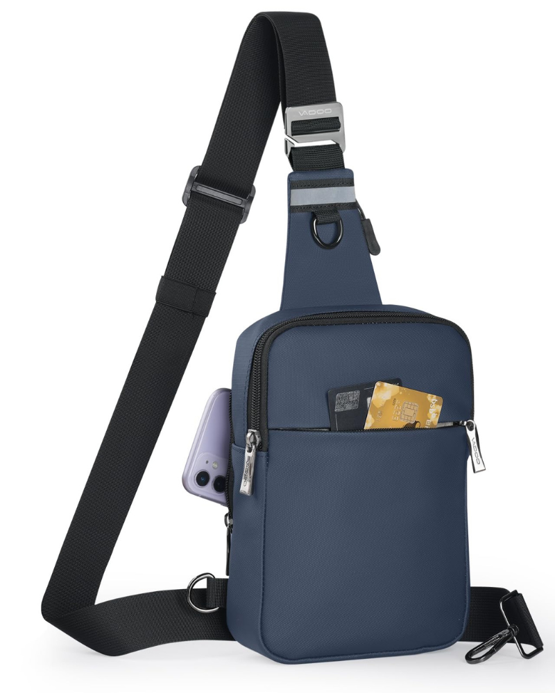 Maddox Sac Bandoulière Homme – Sac Poitrine Multipoches en Nylon Bandoulière Réversible