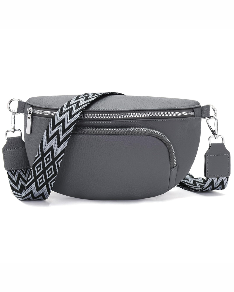 Bryn Sac Bandoulière Femme – Sac Banane en Cuir Végan Multipoches Bandoulière Réglable