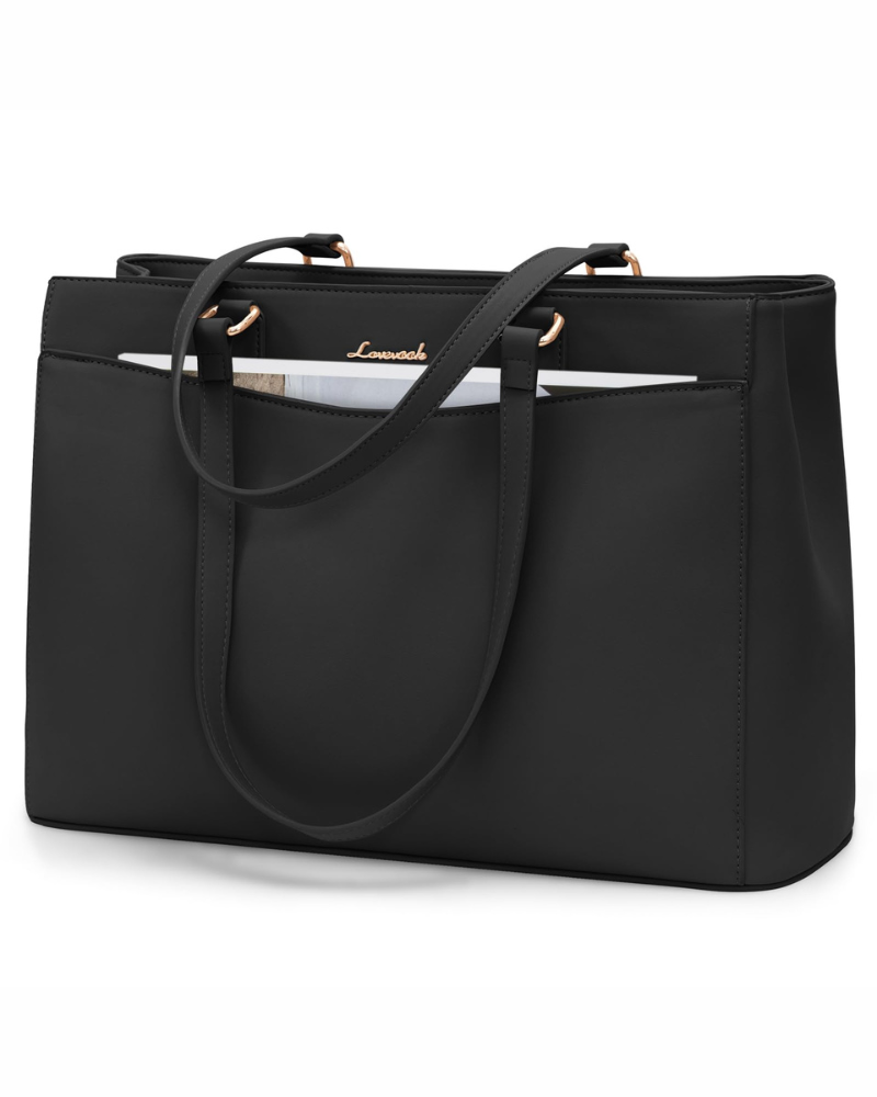 Emerson Sac Cabas Femme – Grand Sac de Travail en Cuir PU Compartiment Ordinateur