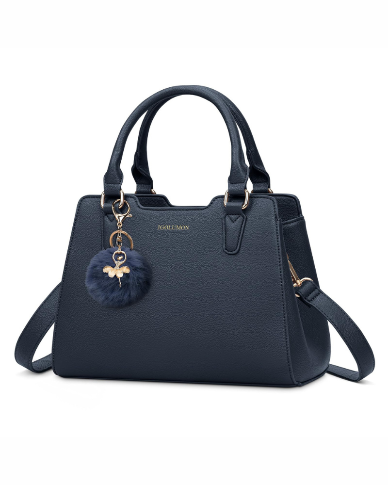 Camille Sac à Main Femme – Sac en Cuir PU Multipoches Bandoulière Réglable avec Pampille