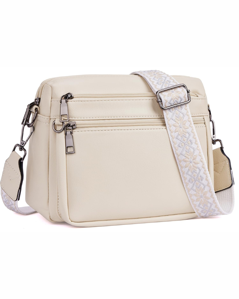 Bolso Harper para Mujer con Correa al Hombro – Bolso de Cuero Vegano con Múltiples Bolsillos, Correa Ancha y Desmontable
