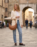 Greer Sac Bandoulière Femme – Sac en Cuir Végan Bandoulière Réglable Finitions Dorées