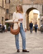Greer Sac Bandoulière Femme – Sac en Cuir Végan Bandoulière Réglable Finitions Dorées