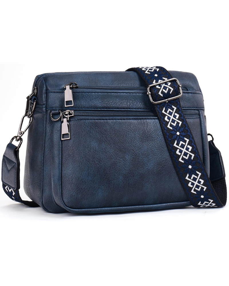 Harper Sac Bandoulière Femme – Sac en Cuir Végan Multipoches Bandoulière Large Amovible