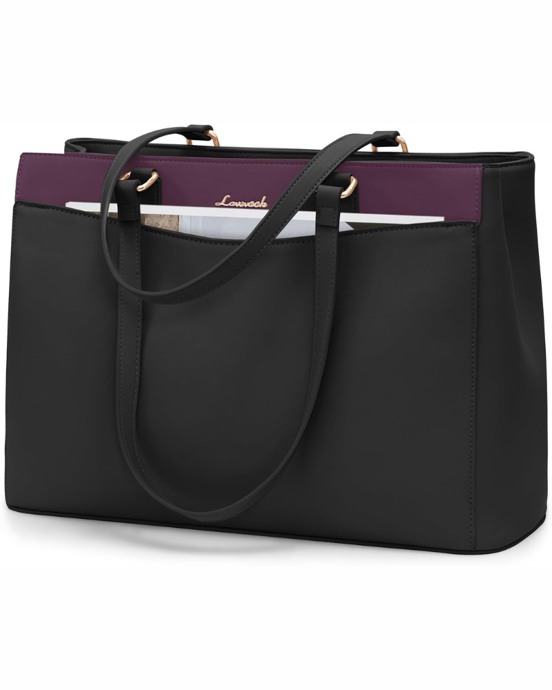 Emerson Sac Cabas Femme – Grand Sac de Travail en Cuir PU Compartiment Ordinateur