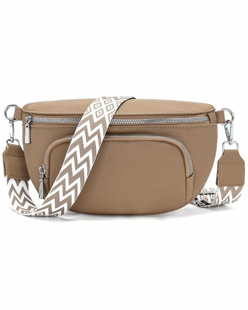 Bryn Sac Bandoulière Femme – Sac Banane en Cuir Végan Multipoches Bandoulière Réglable