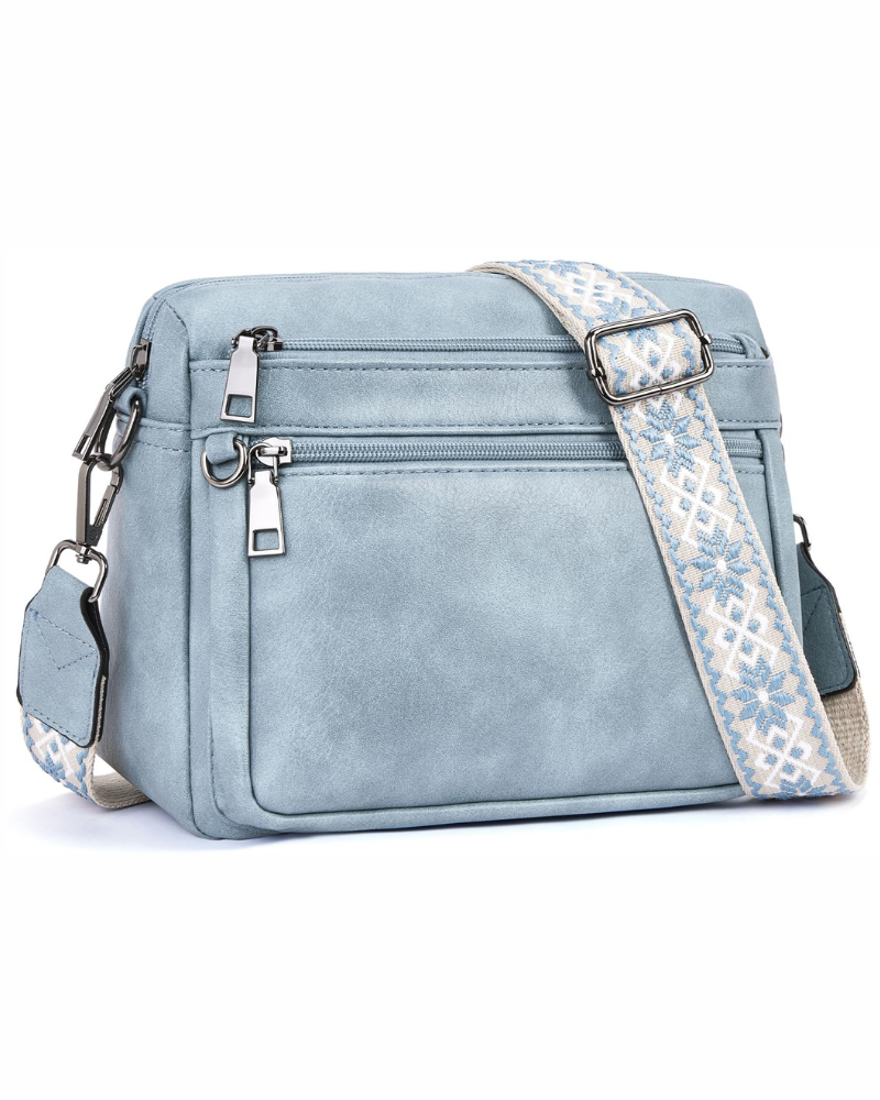 Harper Sac Bandoulière Femme – Sac en Cuir Végan Multipoches Bandoulière Large Amovible