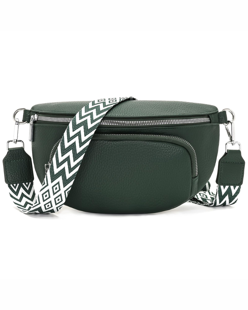 Bryn Sac Bandoulière Femme – Sac Banane en Cuir Végan Multipoches Bandoulière Réglable