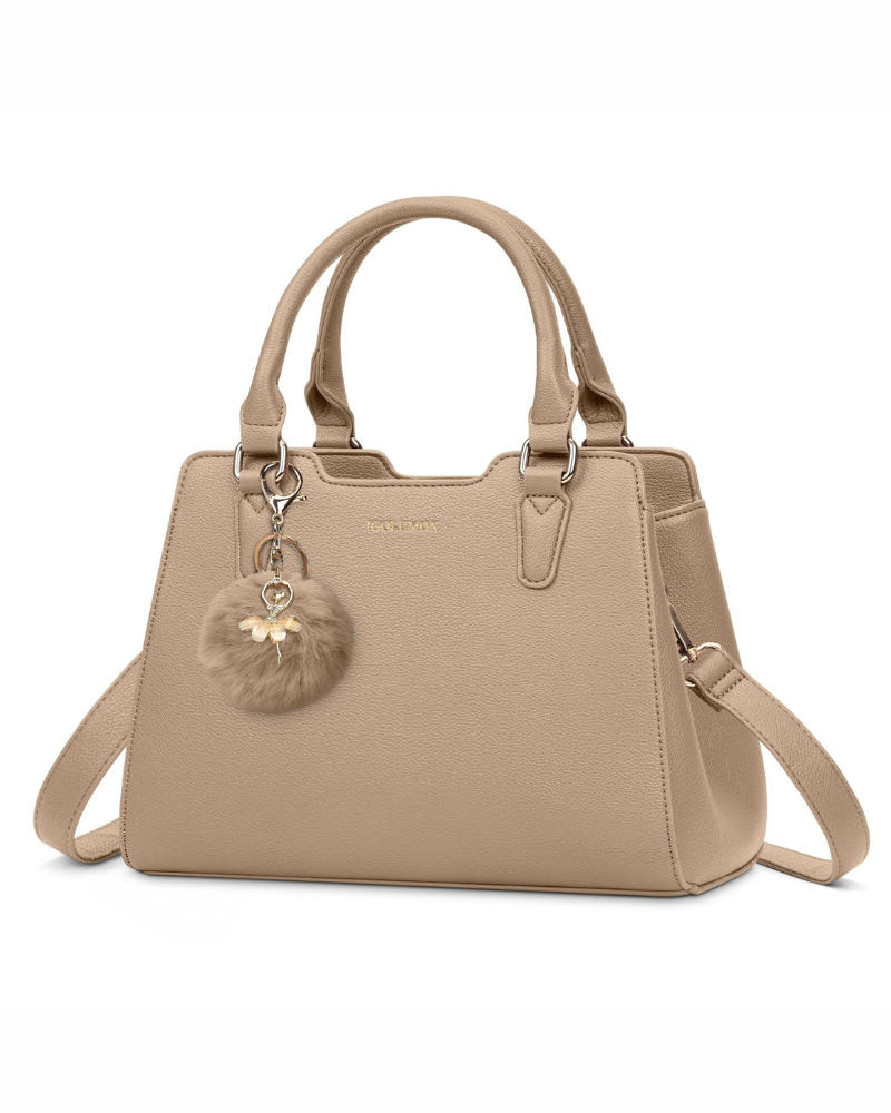 Camille Sac à Main Femme – Sac en Cuir PU Multipoches Bandoulière Réglable avec Pampille