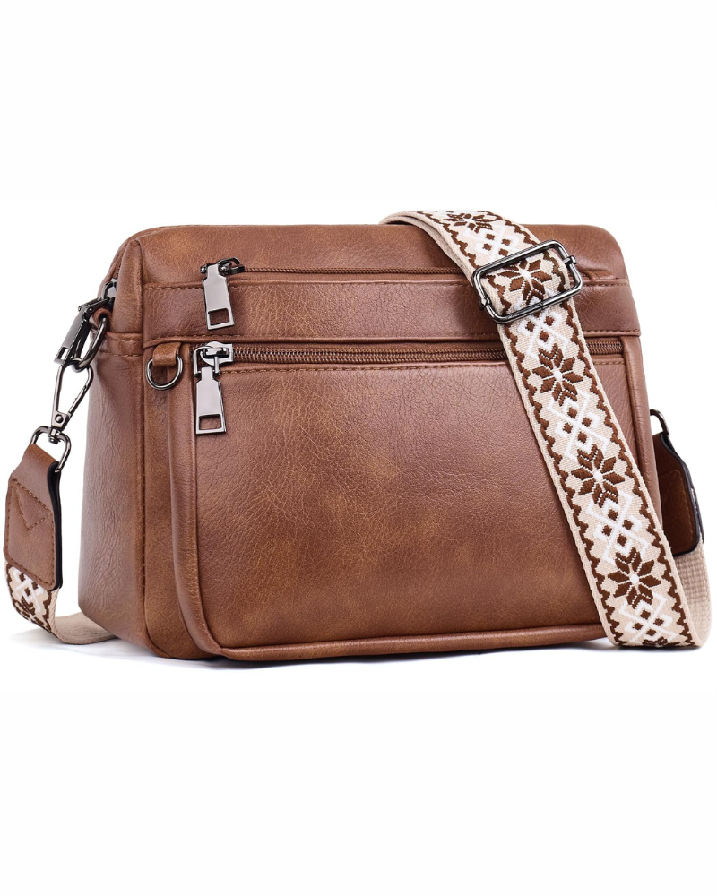 Harper Sac Bandoulière Femme – Sac en Cuir Végan Multipoches Bandoulière Large Amovible