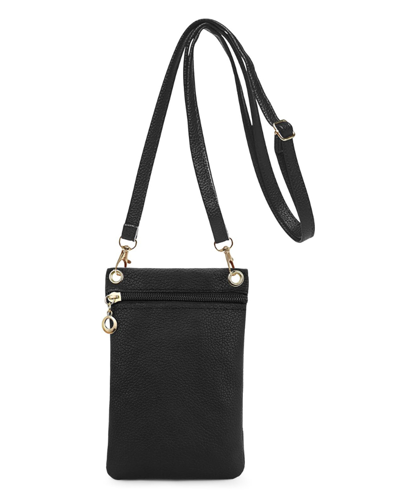 Tatum Women’s Phone Pouch – PU Leather Shoulder Bag with Zipper Closure, Removable Strap