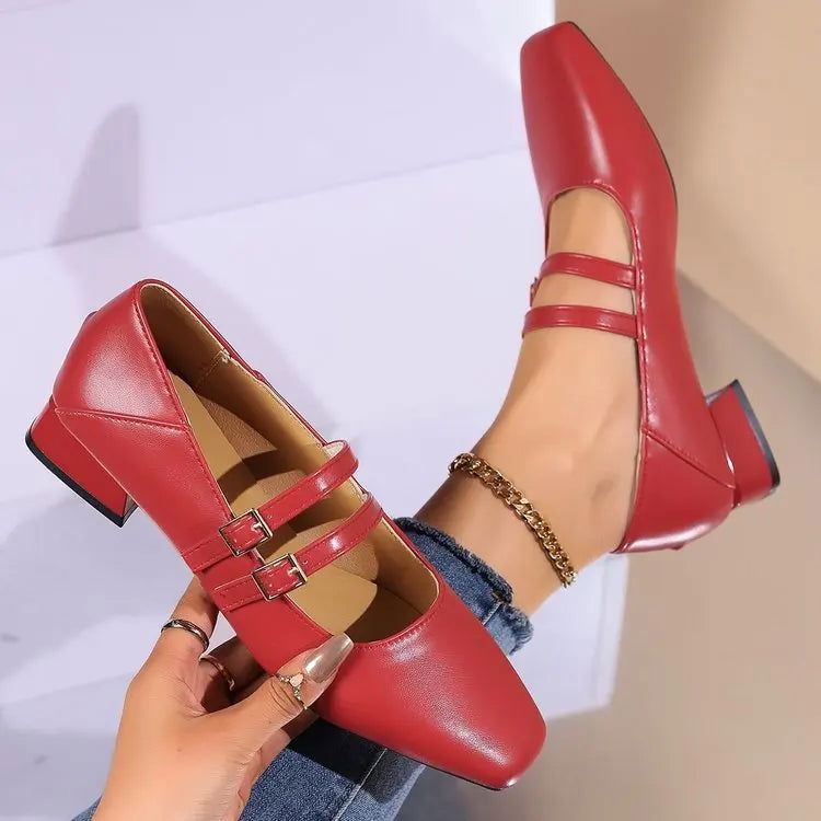 Clara Ballerines Femme – Chaussures Élégantes à Double Brides avec Coupe Confortable