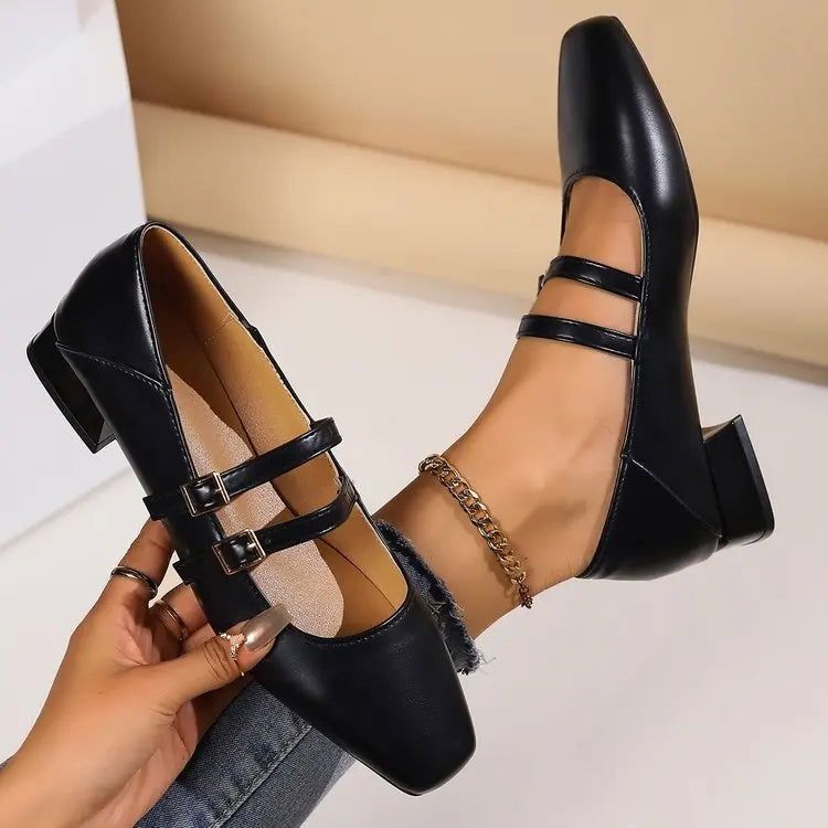 Clara Ballerines Femme – Chaussures Élégantes à Double Brides avec Coupe Confortable