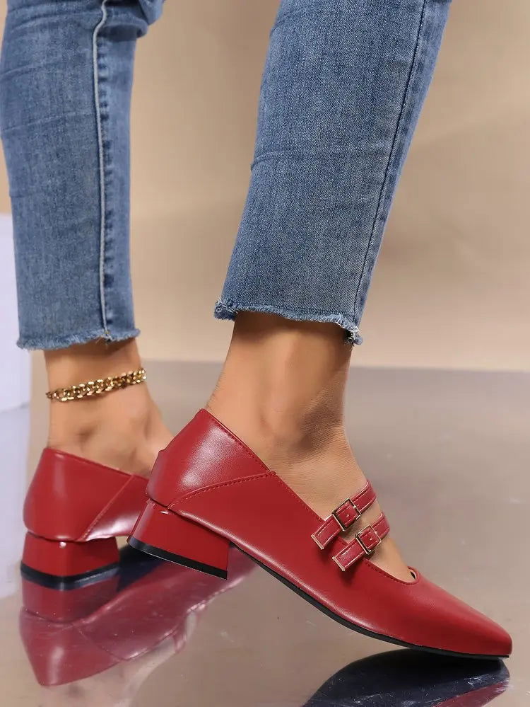 Clara Ballerines Femme – Chaussures Élégantes à Double Brides avec Coupe Confortable