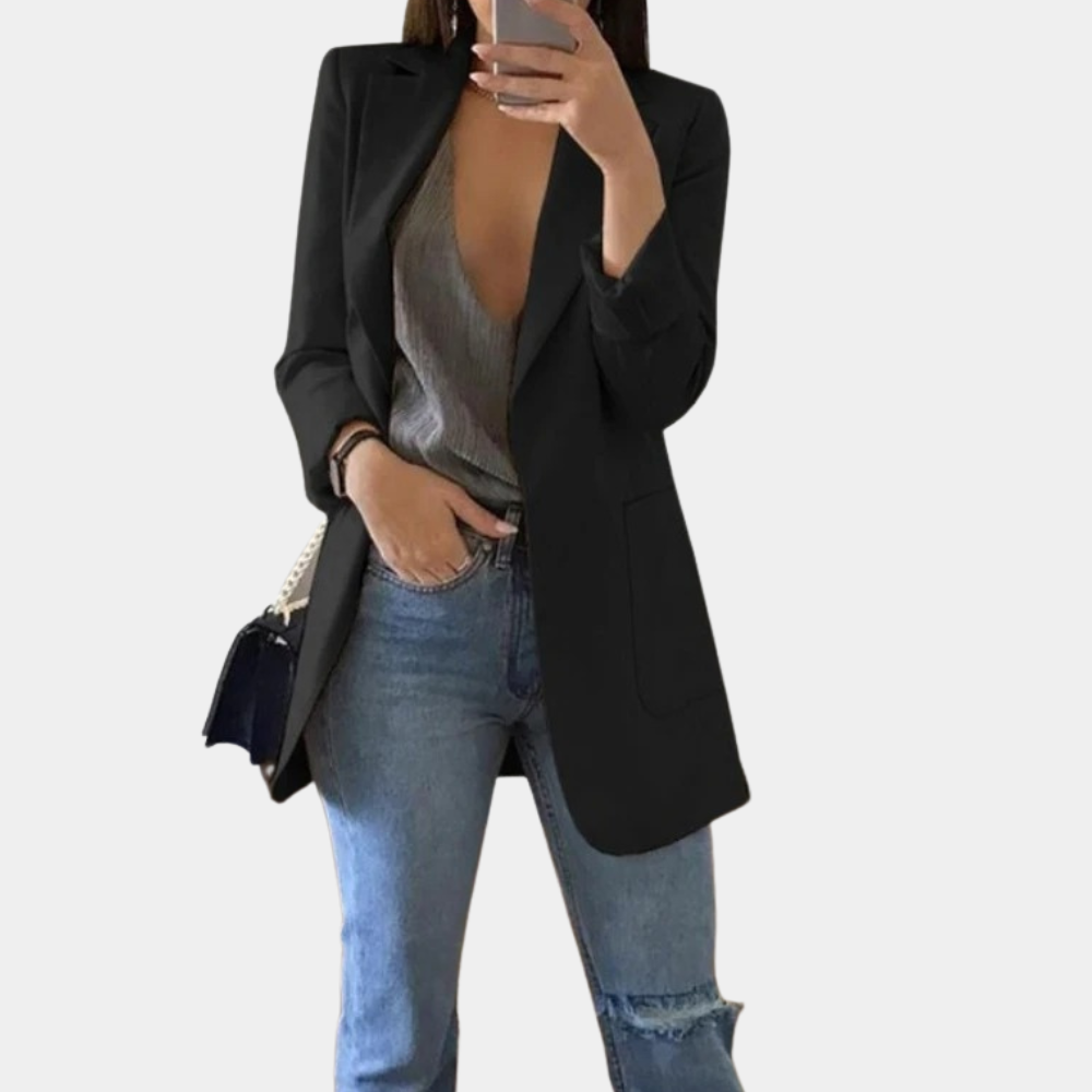 Claire Blazer Femme – Blazer Élégant à Manches Longues avec Coupe Chic et Moderne