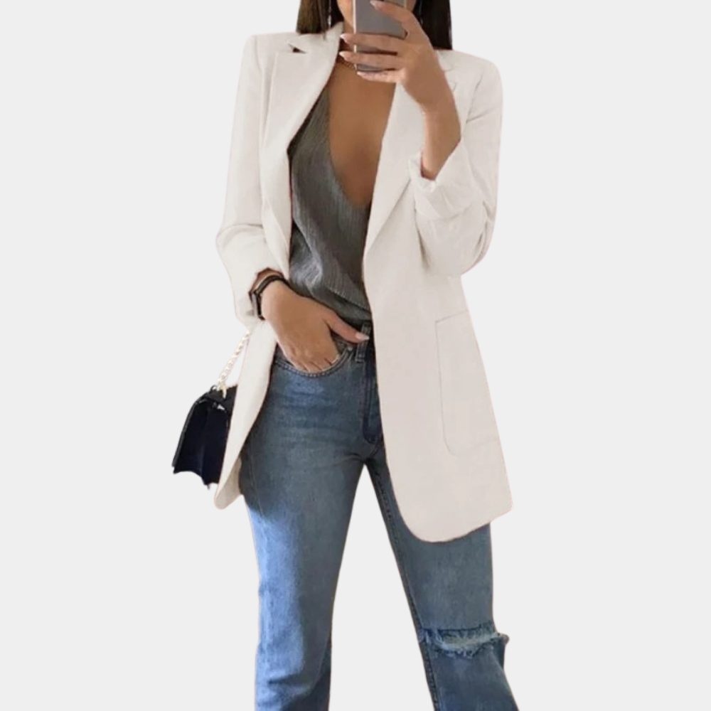 Claire Blazer Femme – Blazer Élégant à Manches Longues avec Coupe Chic et Moderne