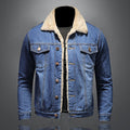 Ethan Veste en Denim Homme – Jean Doublé Chaud à Coupe Classique avec Fermeture à Boutons