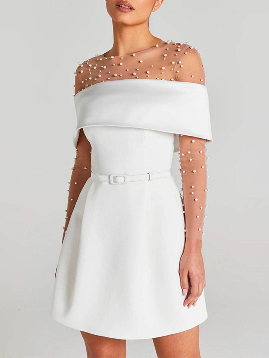 Victoria Robe de Cocktail Femme – Robe Patineuse à Encolure Bateau avec Coupe Élégante