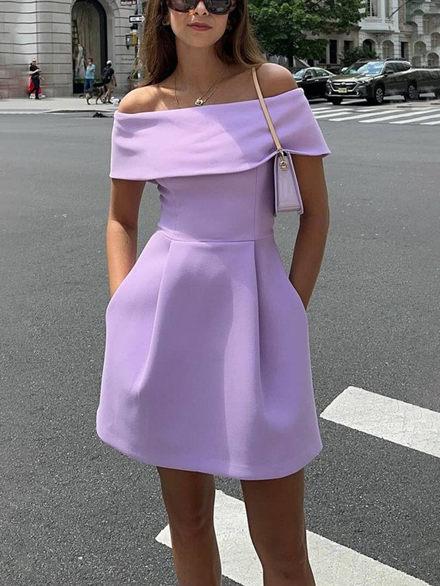 Victoria Robe de Cocktail Femme – Robe Patineuse à Encolure Bateau avec Coupe Élégante