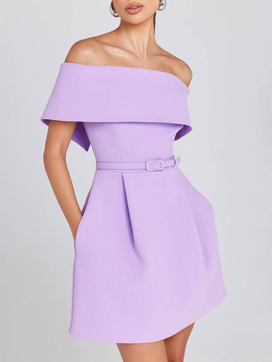 Victoria Robe de Cocktail Femme – Robe Patineuse à Encolure Bateau avec Coupe Élégante