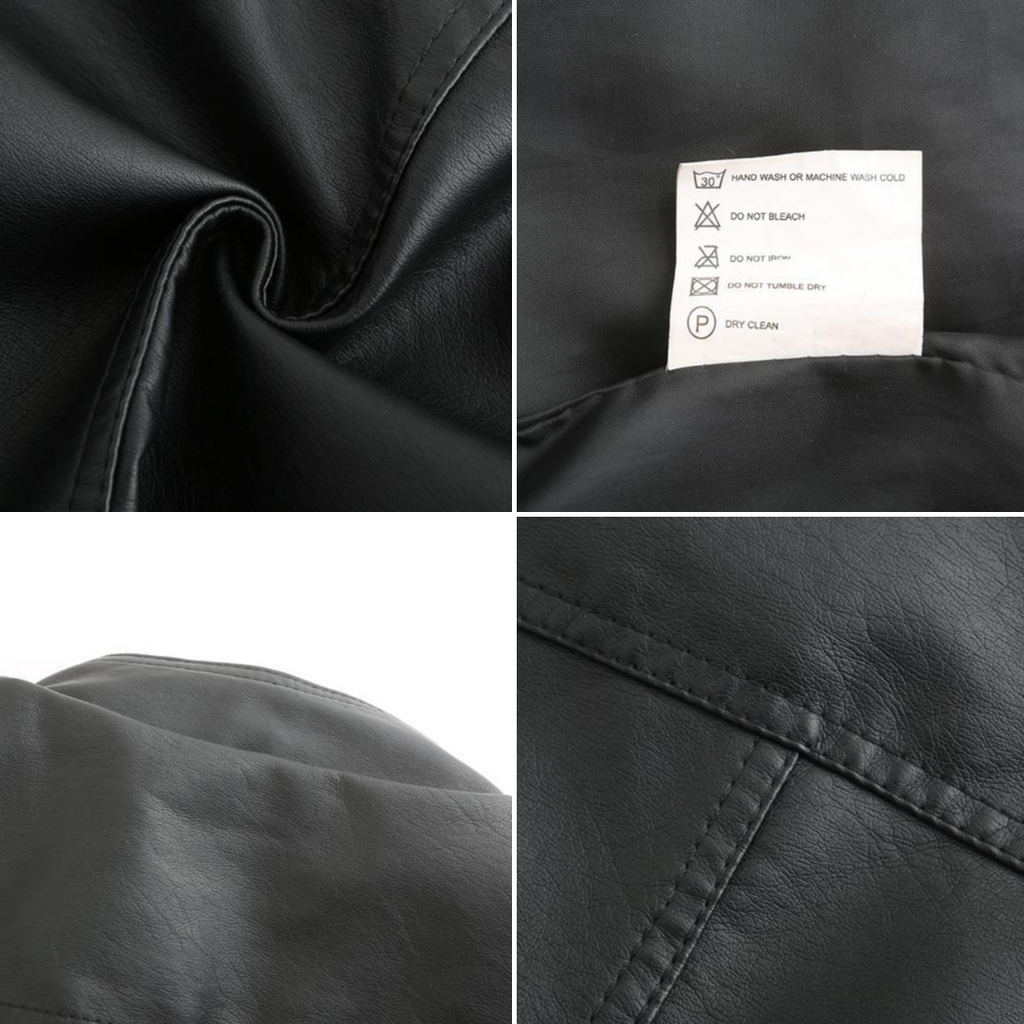 Avery Veste Femme en Cuir – Veste Élégante à Col Montant avec Fermeture Éclair & Style Intemporel