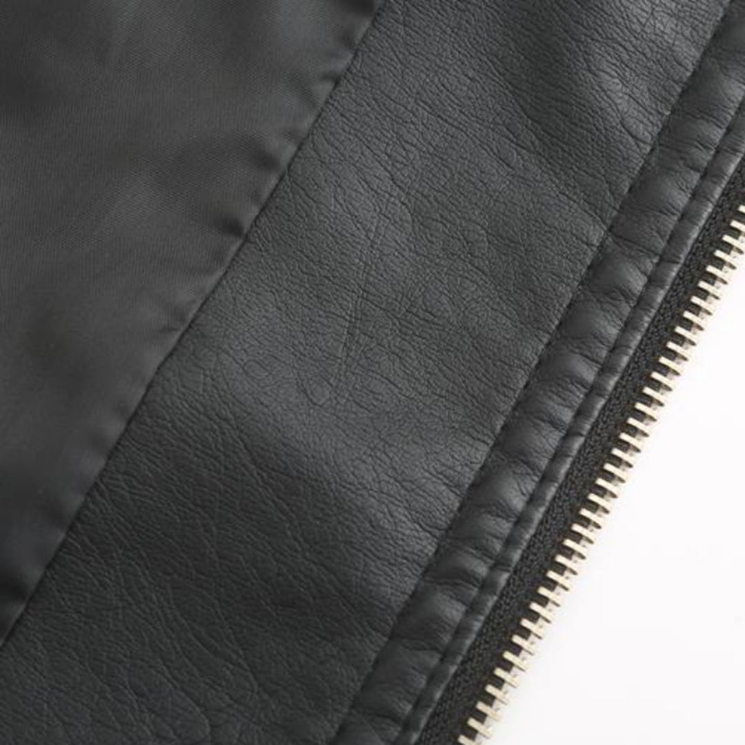 Avery Veste Femme en Cuir – Veste Élégante à Col Montant avec Fermeture Éclair & Style Intemporel
