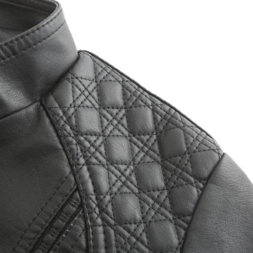 Avery Veste Femme en Cuir – Veste Élégante à Col Montant avec Fermeture Éclair & Style Intemporel