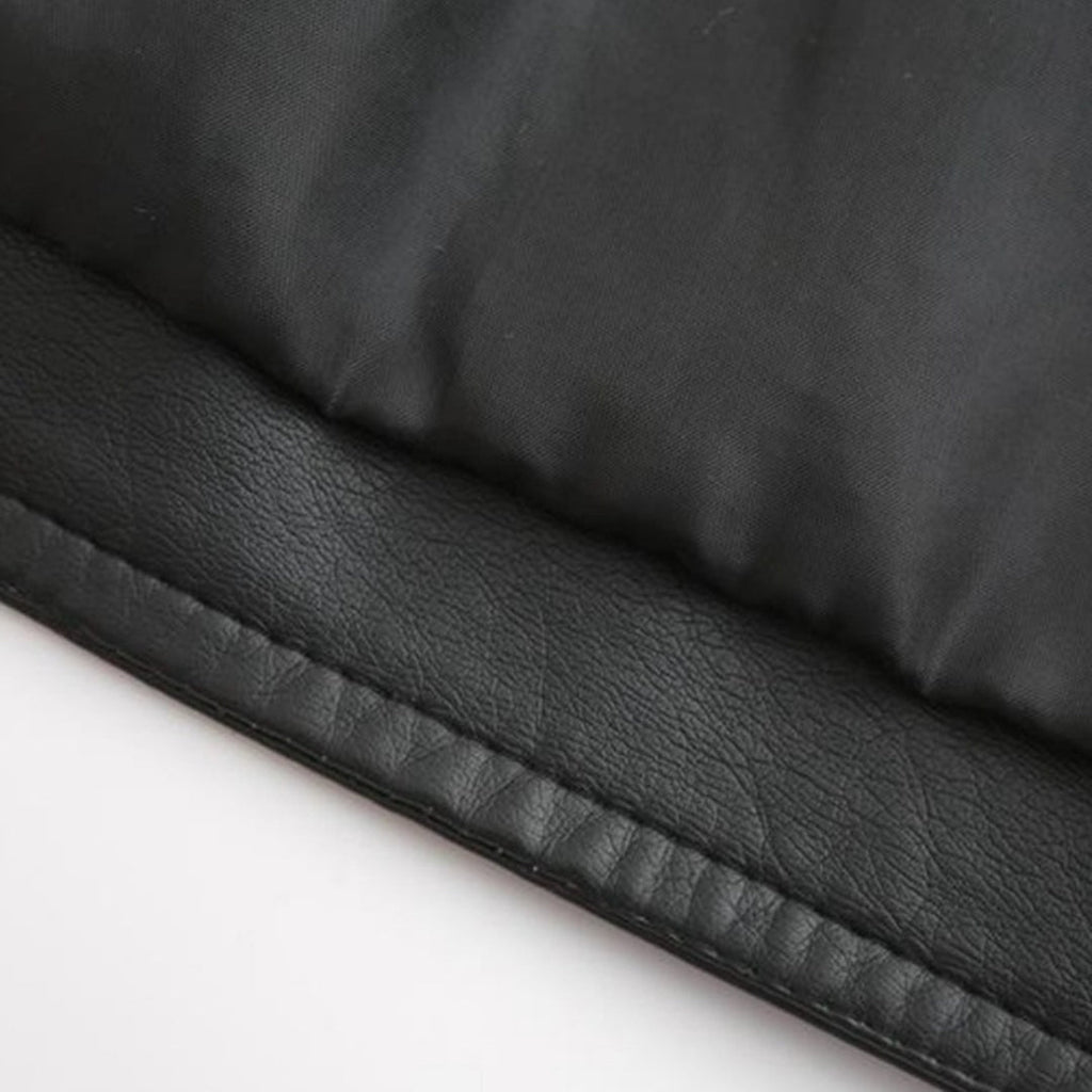 Avery Veste Femme en Cuir – Veste Élégante à Col Montant avec Fermeture Éclair & Style Intemporel