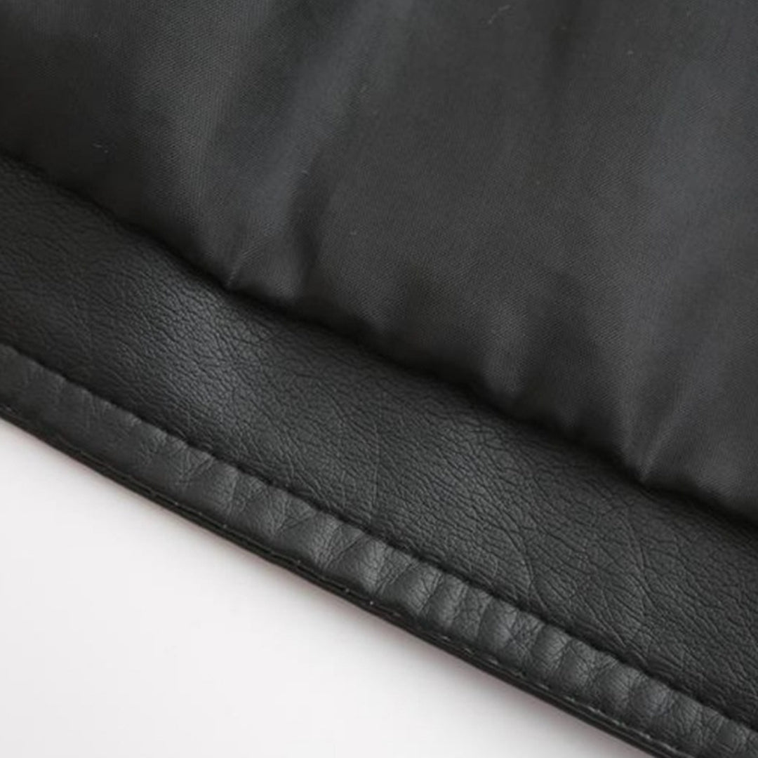 Avery Veste Femme en Cuir – Veste Élégante à Col Montant avec Fermeture Éclair & Style Intemporel