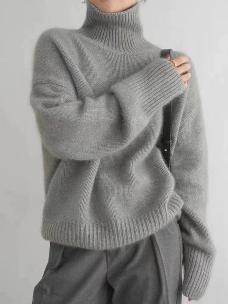 Madison Pull Femme – Pull Col Roulé en Laine Douce & Élégant pour un Hiver Confortable
