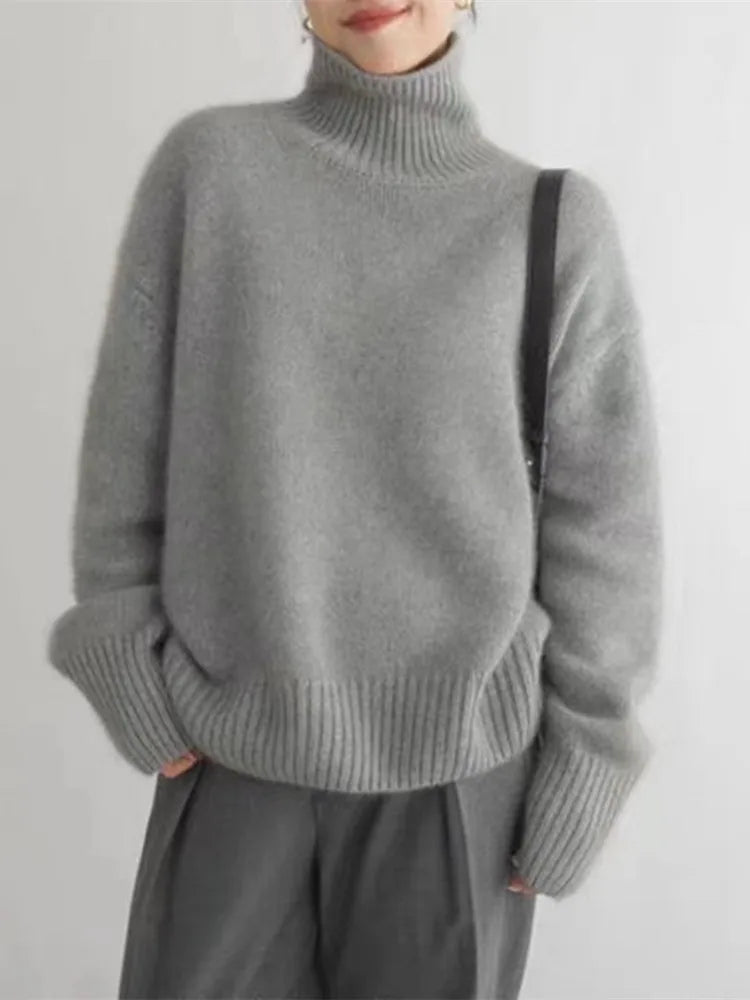Madison Pull Femme – Pull Col Roulé en Laine Douce & Élégant pour un Hiver Confortable