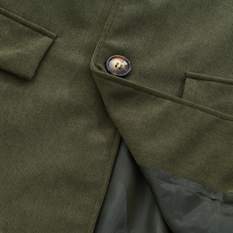 Nathan Manteau Homme en Velours Côtelé – Manteau Élégant Coupe Slim avec Col Montant