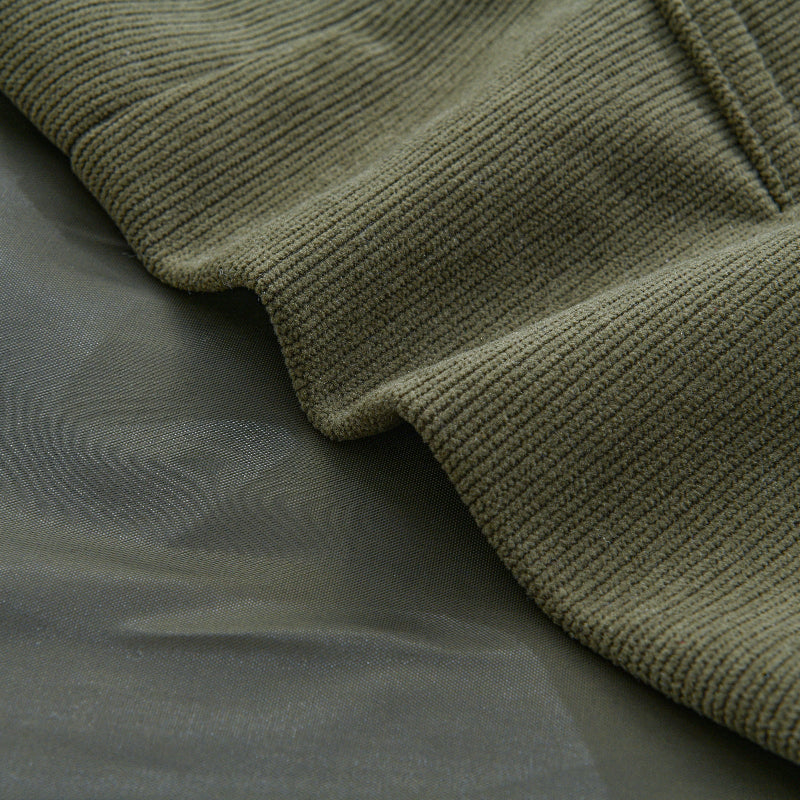 Nathan Manteau Homme en Velours Côtelé – Manteau Élégant Coupe Slim avec Col Montant