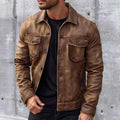 James Veste Homme Vintage – Veste en Cuir Élégante et Durable au Style Intemporel
